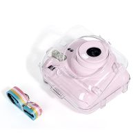 สำหรับ Instax Mini กระเป๋ากล้อง12แบบพกพากล้องถ่ายภาพโปร่งใสกระเป๋าใส่ของกันฝุ่นป้องกันการกระแทกฝามีสายรัดป้องกันสำหรับกระเป๋ากล้องฟูจิ