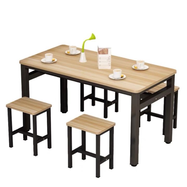 เซ็ทโต๊ะกินข้าว-สไตล์ลอฟท์-พร้อมเก้าอี้-2-4-ที่นั่ง-โครงเหล็ก-ท็อปไม้-mdf-เคลือบเมลามีน