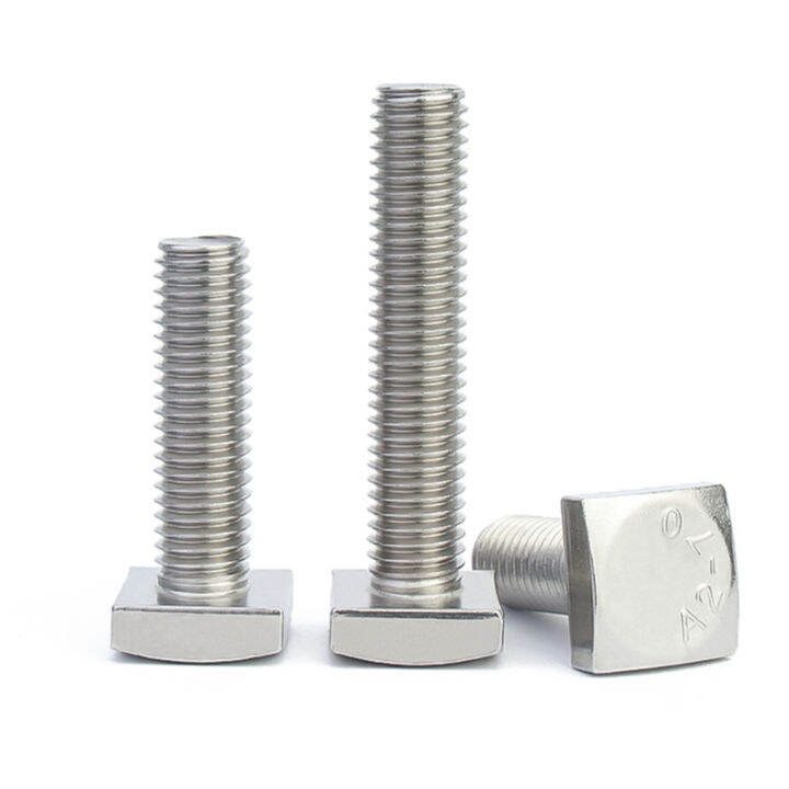 304 Stainless Steel Square Head Bolt Square Screw Rod Fasteners M4 M5