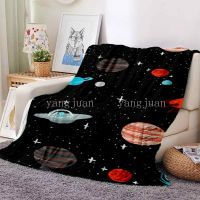 Astronaut Starry Sky Planet Solar System Blanket Space Rocket Universe Crystal Velvet Soft Warm Sofa Office Nap Air Conditioning Cover Can Be Customized A11