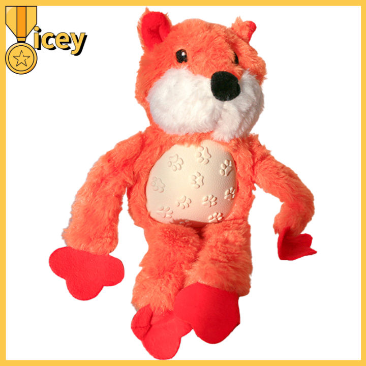 iceyhome-ตุ๊กตาผ้ากำมะหยี่ของเล่นสำหรับสุนัขยัดนุ่นขายาว-มีเสียงโต้ตอบฝึกกัดของเล่นฝึกเคี้ยวจิ้งจอกของเล่นสำหรับลูกสุนัขแมว