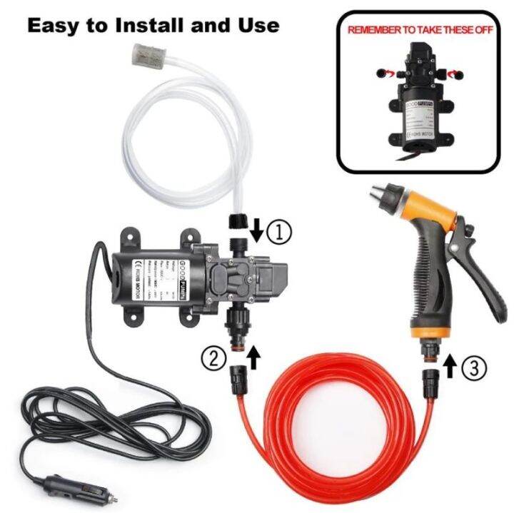 12V portable high pressure car wash gun irrigation water pump jet