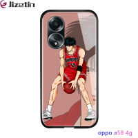 Jizetin สำหรับ A58 OPPO 4G,อนิเมะ SLAM DUNK Sakuragi Hanamichi Rukawa Kaede ดีไซน์เคสมันวาวกันกระแทกกระจกเทมเปอร์เคสฝาหลัง