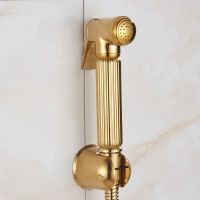 Biggers sanitary Luxury gold-plated color copper handheld toilet bidets shower set 3pc with shower hose