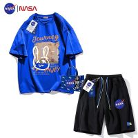 【July hot】 NASA joint tide brand new short-sleeved 2023 summer mens and womens casual loose suit models