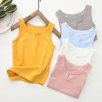 Summer Kids Boys Girls Solid Color Tanks Cotton Soft Underwear Camisole Baby Undershirt Teenager Singlets