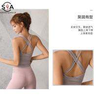 【Sportsangel】Sports Running Fitness Yoga Vest Quick Drying Shockproof Sports cross backless push up