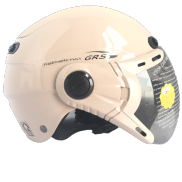 Mũ bảo hiểm nửa đầu kính chống lóa cao cấp GRS A102K - Màu Sữa