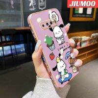 JIUMOO เคสปลอกสำหรับ Samsung S10พลัสเคสซิลิโคนลายขอบสี่เหลี่ยม,เคสป้องกันเลนส์กล้องคลุมทั้งหมด