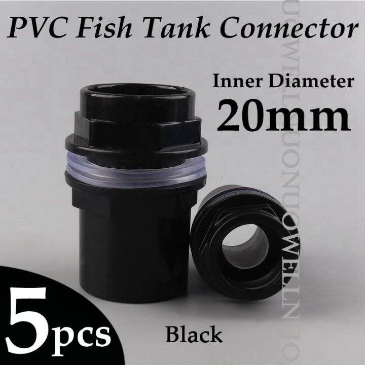 Pcs Black Pvc Pipe Union Connector Mm Fish Tank Water