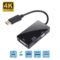 DisplayPort  Mini Dp To HDMI-compatible 4K DVI VGA 3 In 1 Cable Adapter Converter for HDTV Monitor Projector for Gaming Adapters