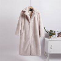 [COD] Warm Faux Fur Coat Luxury Loose Lapel OverCoat Thick Size Female Coats