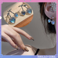 Blue Cherry ต่างหูผู้หญิงฤดูร้อน Niche Design ต่างหู2022ใหม่อินเทรนด์ Cool Wind ต่างหู HELLO GIRL เครื่องประดับ