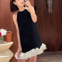 Factory Outlet Gifts 23 Summer Niche Black Dug Shoulder Hanging Neck Dress WomenS French Fragrance Xiaoxiang Fengye