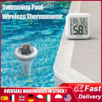 Digital Pool Thermometer Wireless Floating Temperature Sensor 360° Visibility Swimming Pool Hot Tubs Pond Thermometer Hygrometer