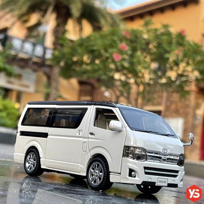 โมเดลรถเหล็ก​ รถ​โมเดล​ TOYOTA Hiace​ ยาว 16cm สเกล 1/32 มีเสียง​มีไฟ​​ เปิด​ได้​หลา​ยส่วน