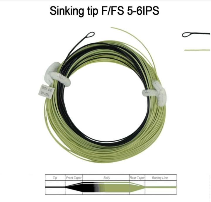 Aventik Sinking Tip Fly Fishing Line Fast Sinking Line With Welded Loop IPS 5-6