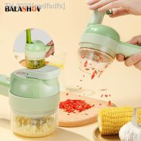 ∈ gadfsdfs 4in1 conjunto cortador de legumes elétrica portátil sem fio alho masher picador alimentos máquina moedor carne fatia casca