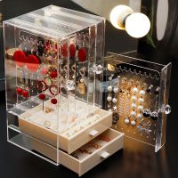 Luxury Jewelry Boxes Organizer Plastic Transparent Acrylic Stand Necklace Jewelry Case Display Earring Storage Box Bracelet