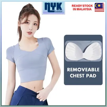 Sports tops for women with chest pads quick-drying fitness wear