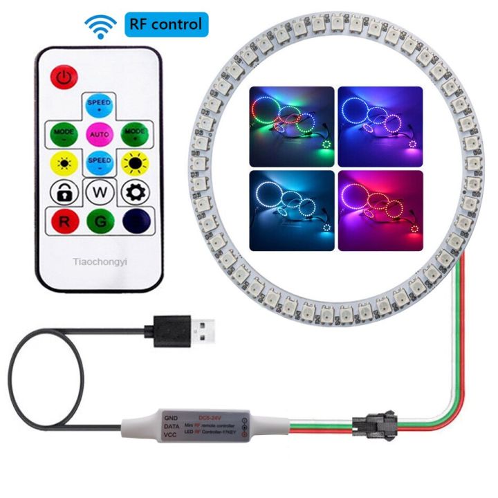 WS2812B LED Ring 8/16/24/35/45Leds WS2812 Pixel Module Individually ...