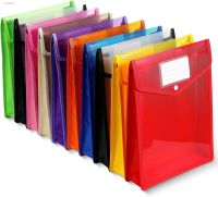 ▦❈ A4 A5 Size Folder Envelope Expansion File Wallet Storage File Folder With Snap Buckle and Pocket Waterproof Transparent File Bag