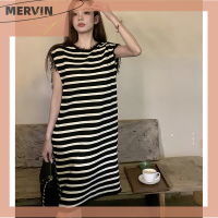 [MERVIN]?[HOT SALE]?? ชุดเดรสผู้หญิงลายทางเดรสแฟชั่นแขนกุดแบบเรียบง่ายทรงหลวม