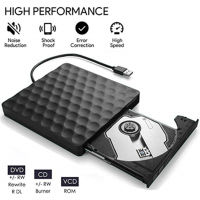 Kuwfi USB 3.0 External DVD Drive CD DVD-RW Drive Rom Rewriter Burner Writer 5Gbps for Laptop Desktops