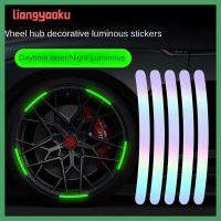 LIANGYAOKU 20ชิ้นอุปกรณ์เสริมจักรยานไฟฟ้าดีคอลสำหรับมอเตอร์ไซค์ขับรถกลางคืนสีรุ้งเรืองแสงแถบสะท้อนแสงเทปดุมล้อสติกเกอร์สะท้อนแสง
