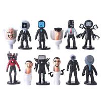 Toilet Figure Toilet Et Cameraman Figurines Skibidi Doll Toy TV Man PVC Model Doll Cake Topper Decor 12 PCS Holiday Gift competent