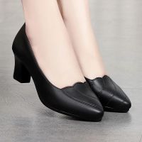 GKTINOO Women Leather Shoes Pumps Black High Heels Soft Office Work Shoes  Fashion Luxury Platform Designer Non Slip Shoes