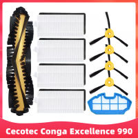 ตัวกรอง Hepa หลักแปรงด้านข้างฝาครอบตัวกรองหลัก Castor Wheel สำหรับ Cecotec Conga Excellence 990หุ่นยนต์เครื่องดูดฝุ่นอะไหล่