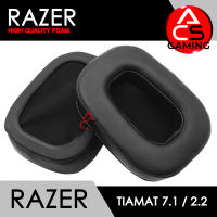 ACS ฟองน้ำหูฟัง RAZER (หนังสีดำ/ไม่มีแผ่นล็อค) สำหรับรุ่น Tiamat 2.2 V2 / 7.1 Gaming Headset/Headphone Memory Foam Earpads (จัดส่งจากกรุงเทพฯ)