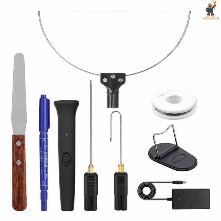 9pcs/set Electric Styrofoam Cutter Heating Wire Styro Foam Cutting Pen Stainless Steel Handmade