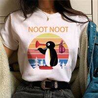 Pingu Tshirt เสื้อยืดมังงะผู้หญิงเสื้อผ้าออกแบบ Y2k