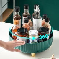 360 Rotation Non-Skid Spice Rack Pantry Cabinet Turntable with Wide Base Storage Bin Rotating Organizer for Kitchen Seasoning