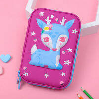 ZTShop เคสปากกาการ์ตูนสำหรับเด็ก,กล่องเครื่องเขียนซิปสองทางสองชั้น EVA สำหรับนักเรียนมัธยมปลาย