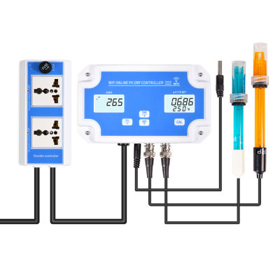 W-Ireless W-ifi ออนไลน์ควบคุมตรวจจับเครื่องตรวจจับคุณภาพน้ำมืออาชีพ3-In-1 Ph/orp/temp ควบคุมคุณภาพน้ำทดสอบที่มีรีเลย์แยกต่างหากเปลี่ยนขั้วไฟฟ้า BNC ประเภท P Robe ตรวจสอบคุณภาพน้ำ