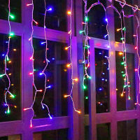 5M Christmas Garland LED Icicle Curtain String Lights Droop 0.4-0.6m Outdoor Eaves Garden Street Decoration Holiday Light