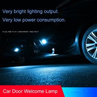 ：》“{： QHCP Car Door Ambient Lamp 1Pair LED Foot Lighting Welcome Floor Lamps For Lexus IS300 200T 250F GS Atmosphere Lights Waterproof