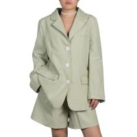 SHU APPAREL EASYWORK BLAZER+SHORTS SETS #1 - GREEN