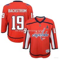 ▥﹉☊ g40349011chao 037A เสื้อยืดแขนยาว พิมพ์ลาย Ani NHL Washington Capitals Home Jersey Nicklas Backstrom Hockey พลัสไซซ์