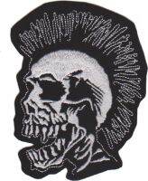 iron on patch Embroidery Anarchy Punk Skull Big size 10x7 cm พังค์ กะโหลก อนาธิปไตย  ตัวรีด เย็บติดผ้าประเทศไทย โลโก้ปัก มีกาวสำหรับรีด ตกแต่งเสื้อผ้า