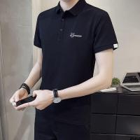 T เสื้อยืดรุ่นใหม่ 2023 แขนสั้นปักลายผู้ชายคอปกเข้ารูป POLO เสื้อฤดูร้อนแบบบางผู้ชายปักหัวเสือ