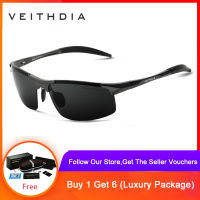 VEITHDIA แว่นกันแดด Polarized UV400 ผลิตจากวัสดุแมกนีเซียมอลูมิเนียม แว่นตากันแดด แว่นโพลาไรซ์ สำหรับผู้ชาย ใส่ขับรถ สีดำ – 6518