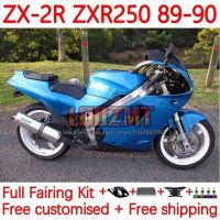 กรอบสีน้ำเงินชุดสำหรับคาวาซากิ ZXR-250นินจา ZX2R ZXR 250 C ZX-2R ZX 2R R250 ZXR250 1989 1990 ZX-R250 89 90แฟริ่ง22No 6