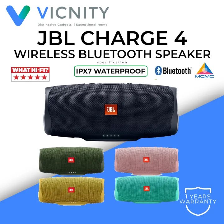 conspiración látigo exprimir JBL MALAYSIA ] JBL Charge 4 Rechargeable Waterproof Portable Wireless  Bluetooth Speaker + Power Bank With High-Capacity 6,000mAh Battery | Lazada