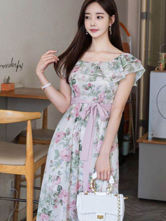 women-summer-korea-style-off-shoulder-maxi-dress-slit-bodycon-party-elegant-evening-vintage-printed-clothing