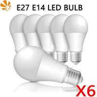 【ร้อน】6ชิ้น/ล็อต E27 E14หลอดไฟ LED 220โวลต์3วัตต์6วัตต์9วัตต์12วัตต์15วัตต์18วัตต์20วัตต์ Bombillas L Ampada Ampoule โคมไฟประหยัดหลอดไฟเย็น/อบอุ่นสีขาวโคมไฟ