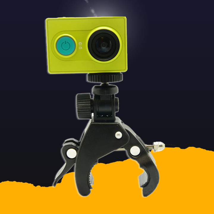 ขาจับกล้องแอ็คชั่นแคม-gopro-sjcam-xiaomi-yi-action-camera-ขาจับกล้องมอเตอร์ไซค์ติดแฮนด์-บาร์-กล้องติดมอเตอร์ไซค์